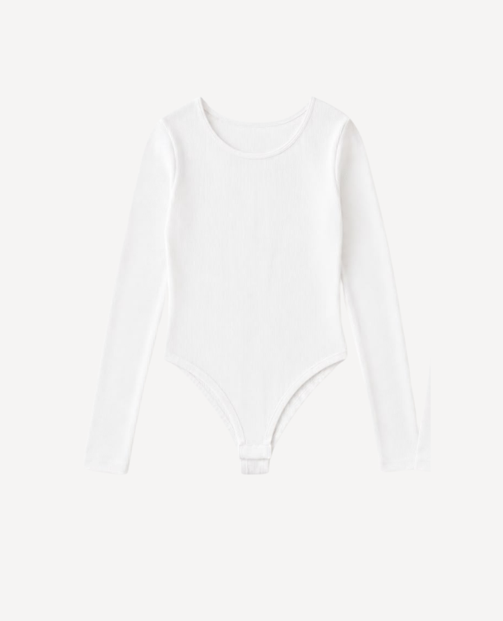 Body Cuello Ojal Manga Larga Blanco