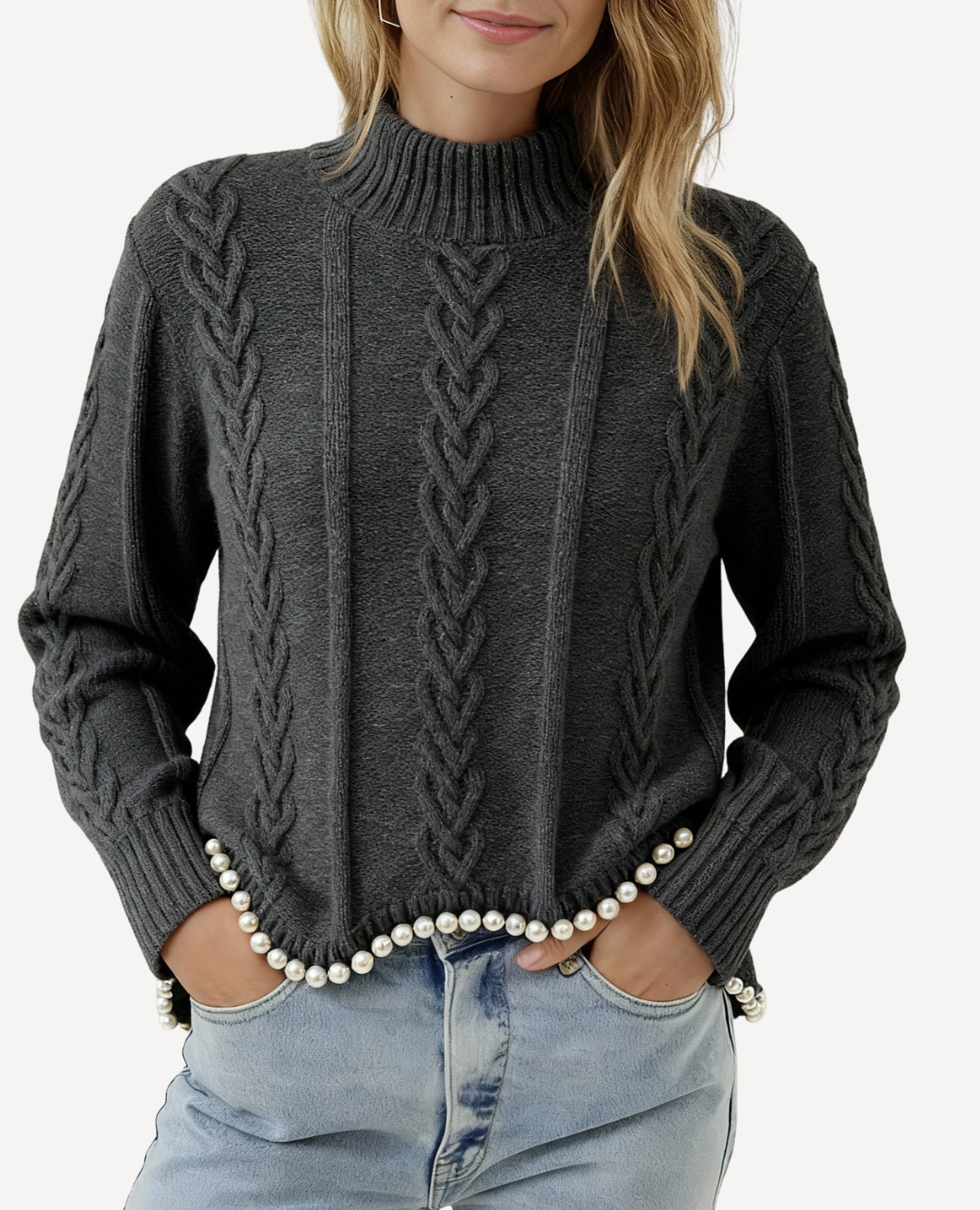 Saco trenzado balines Negro