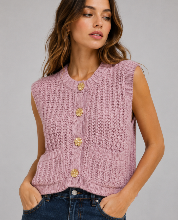 Chaleco Tejido Rosa