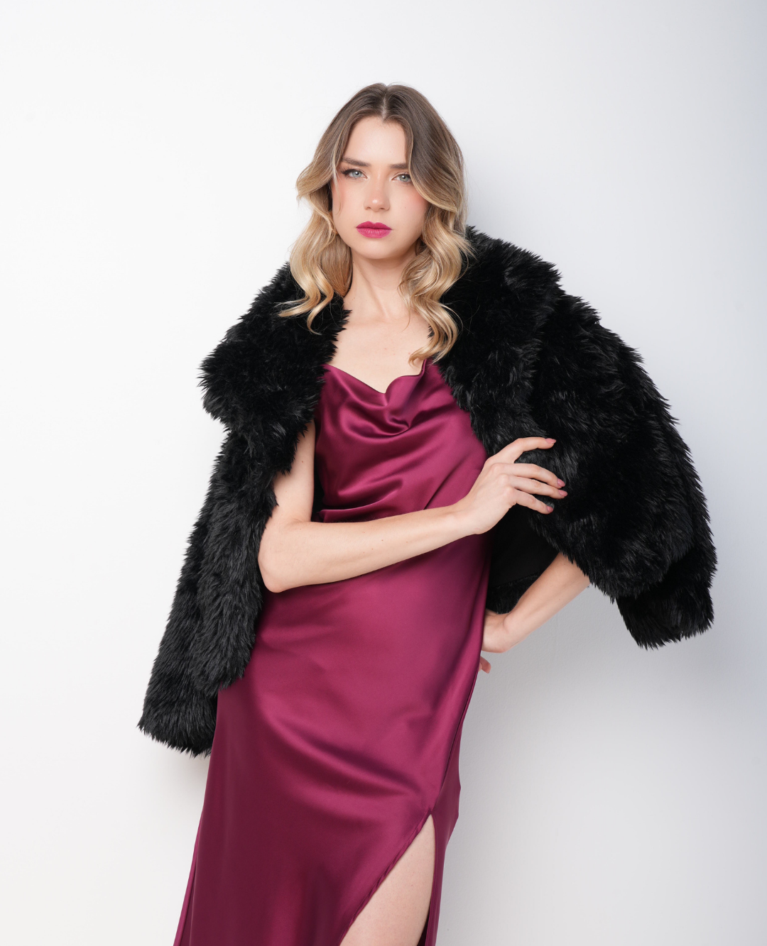 Abrigo peluche Negro