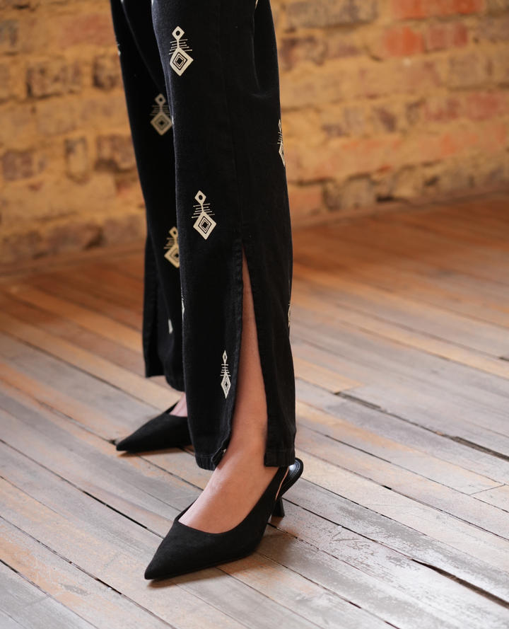 Pantalón Boho Anclas Negro