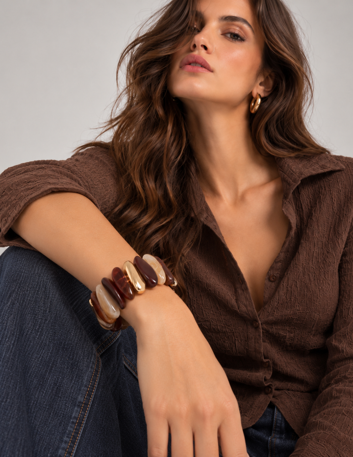 Pulsera Dientes Dorados