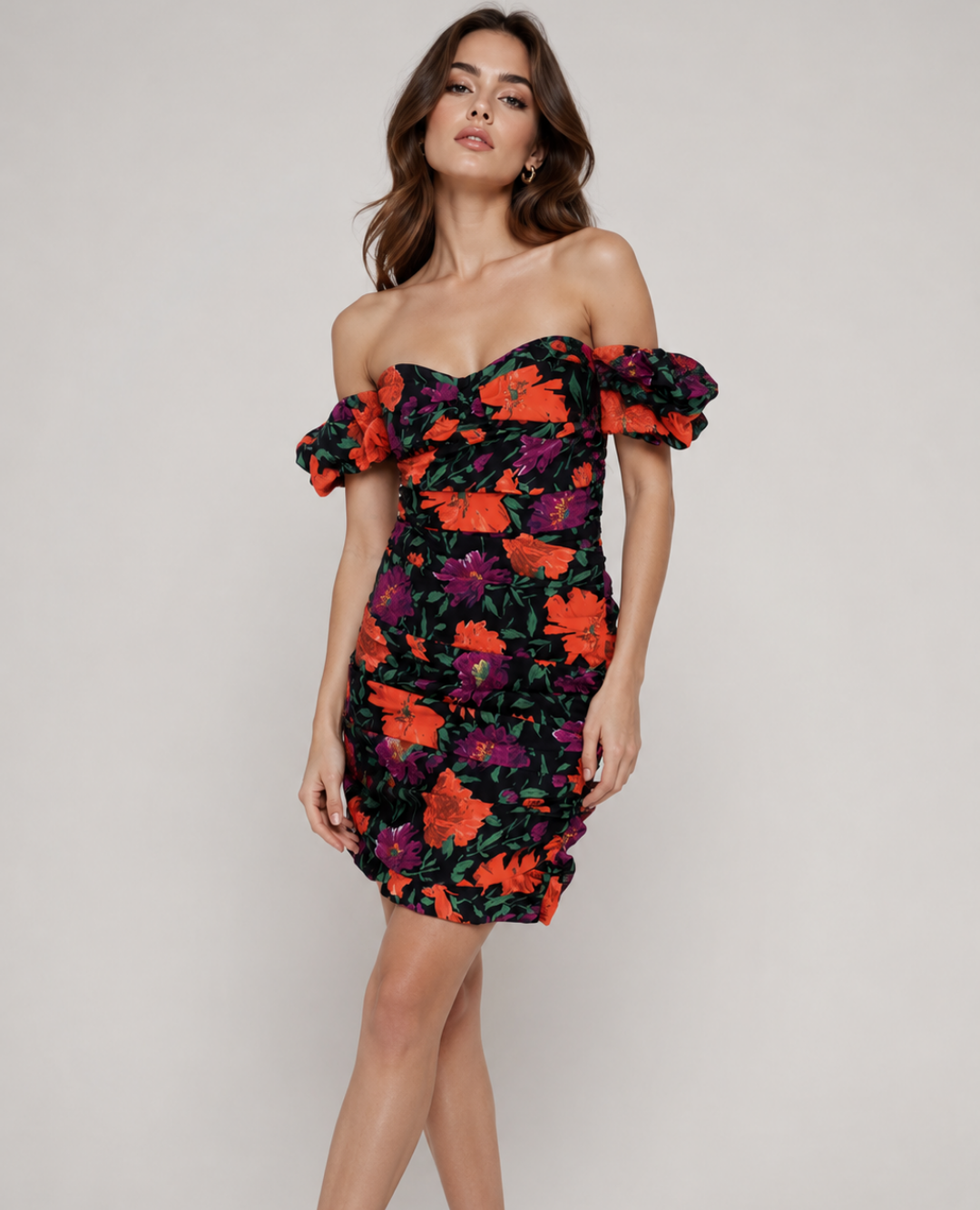 Vestido Floral Manga Globo