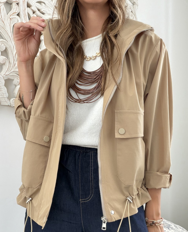 Chaqueta Safari Capota Beige