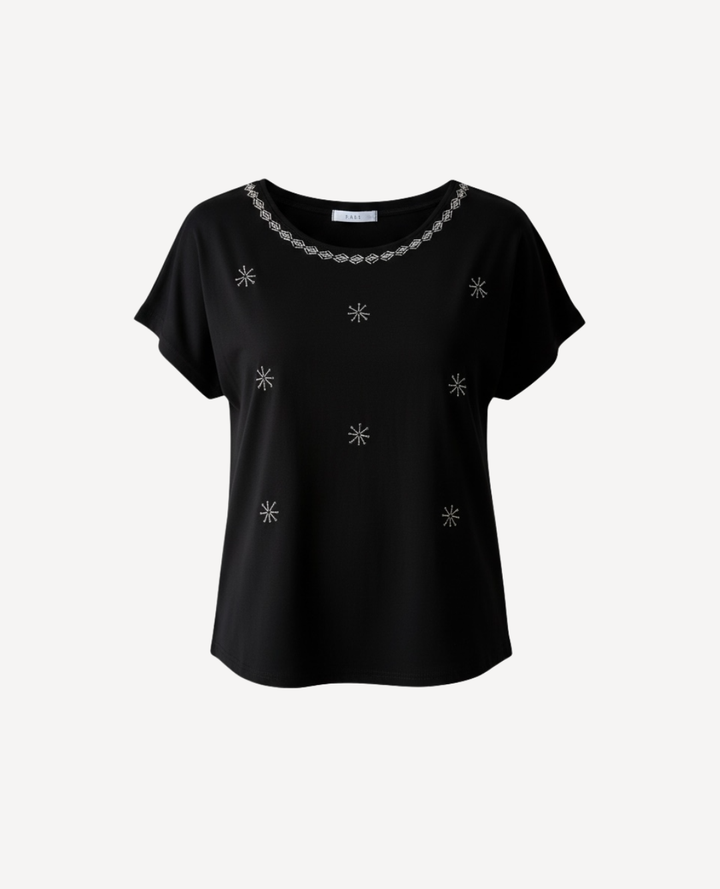 Camiseta Bordado Negra