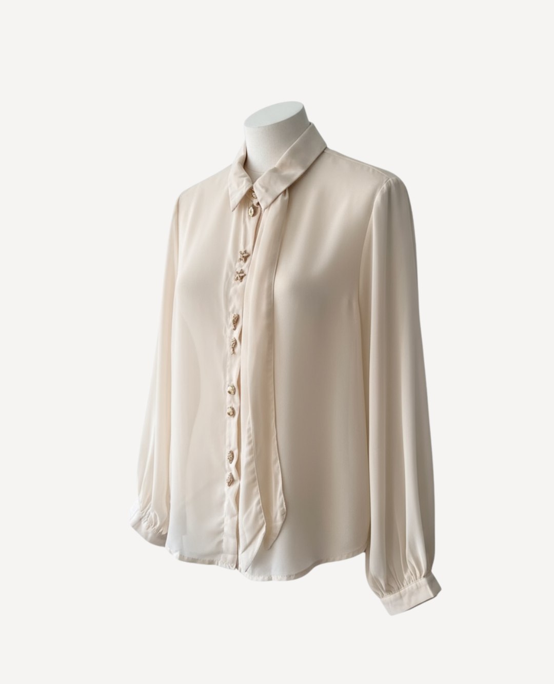 Blusa con nudo cuello Marfil