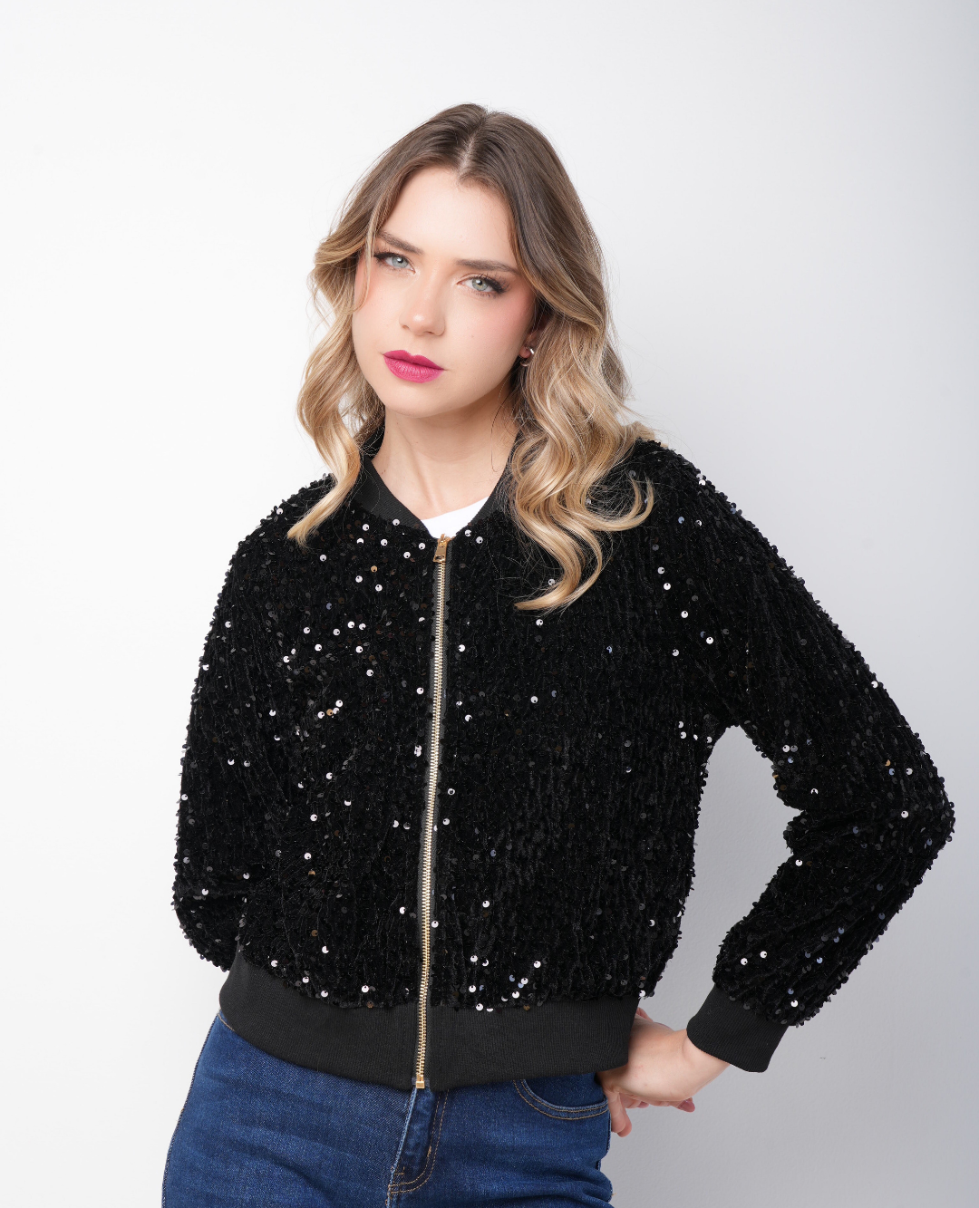 Chaqueta con Lentejuelas negra
