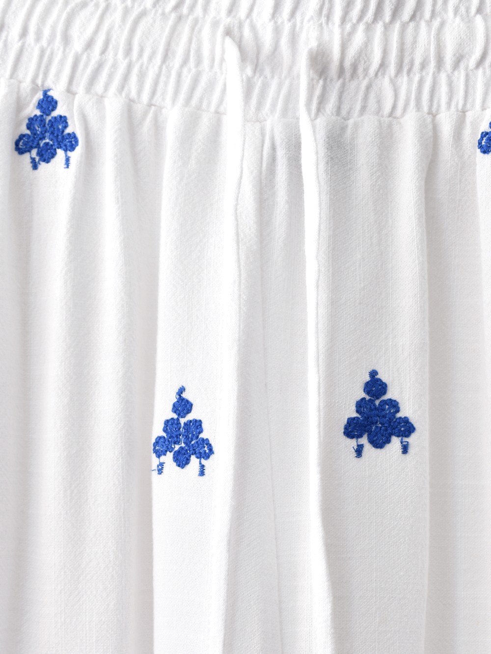 Pantalón Lino Bordado Azul