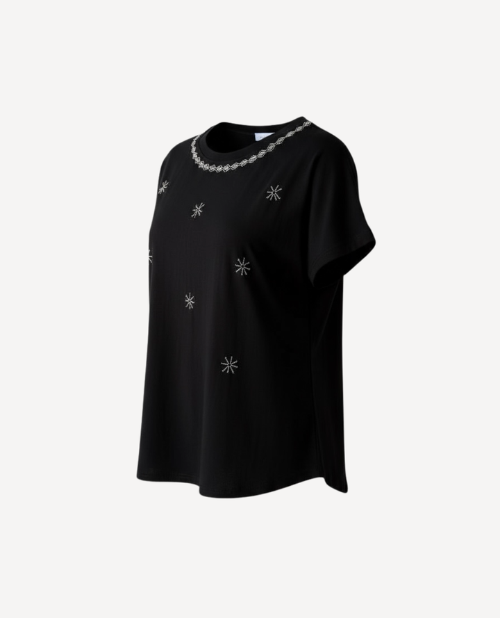 Camiseta Bordado Negra