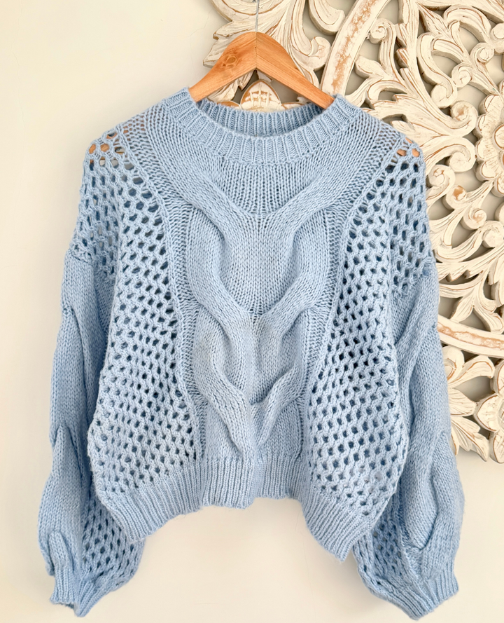 Saco trenzado azul bebe