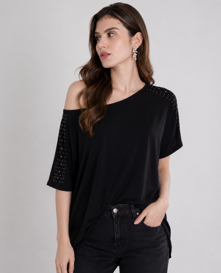 Camiseta Viscosa Taches Negra