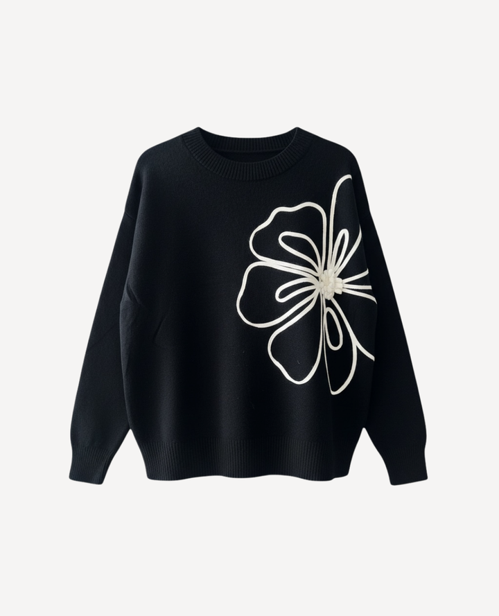 Saco flor orquidea 3D Negro