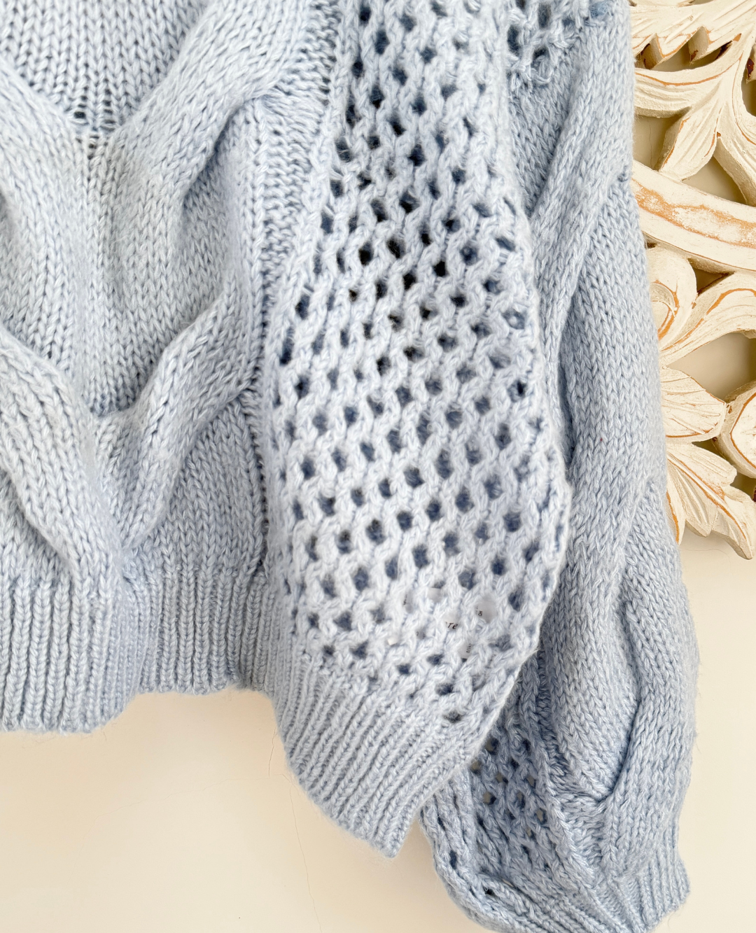 Saco trenzado azul bebe