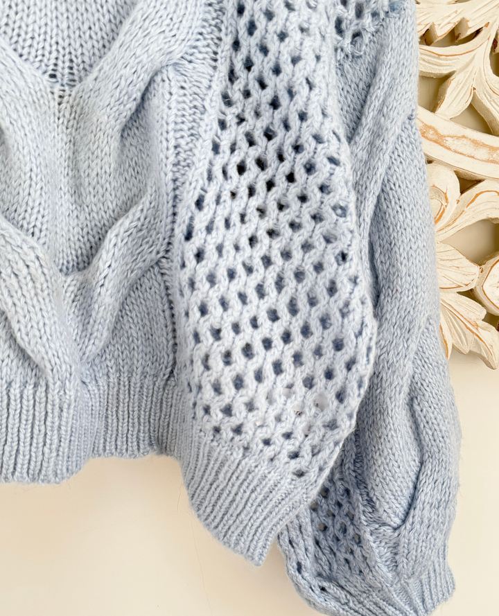 Saco trenzado azul bebe