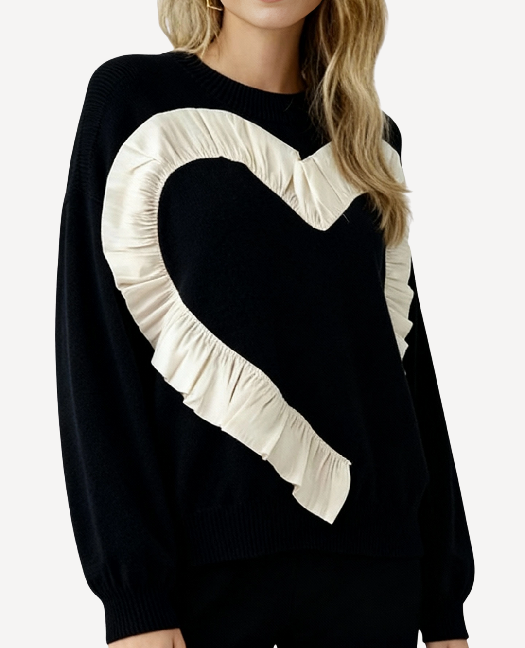 Saco corazón organza negro