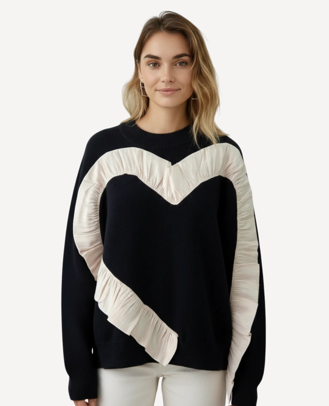 Saco corazón organza negro