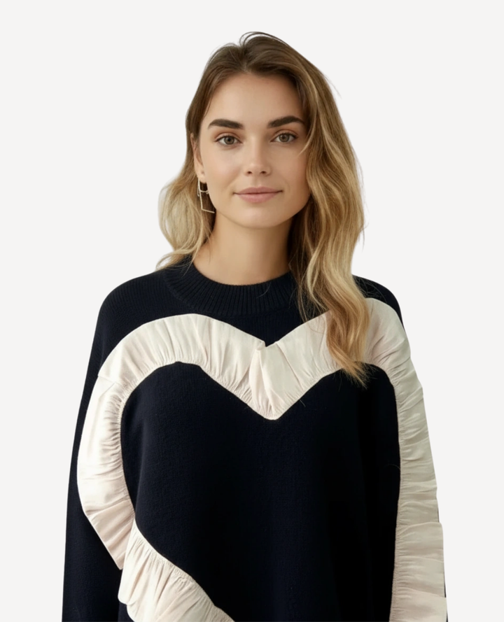 Saco corazón organza negro