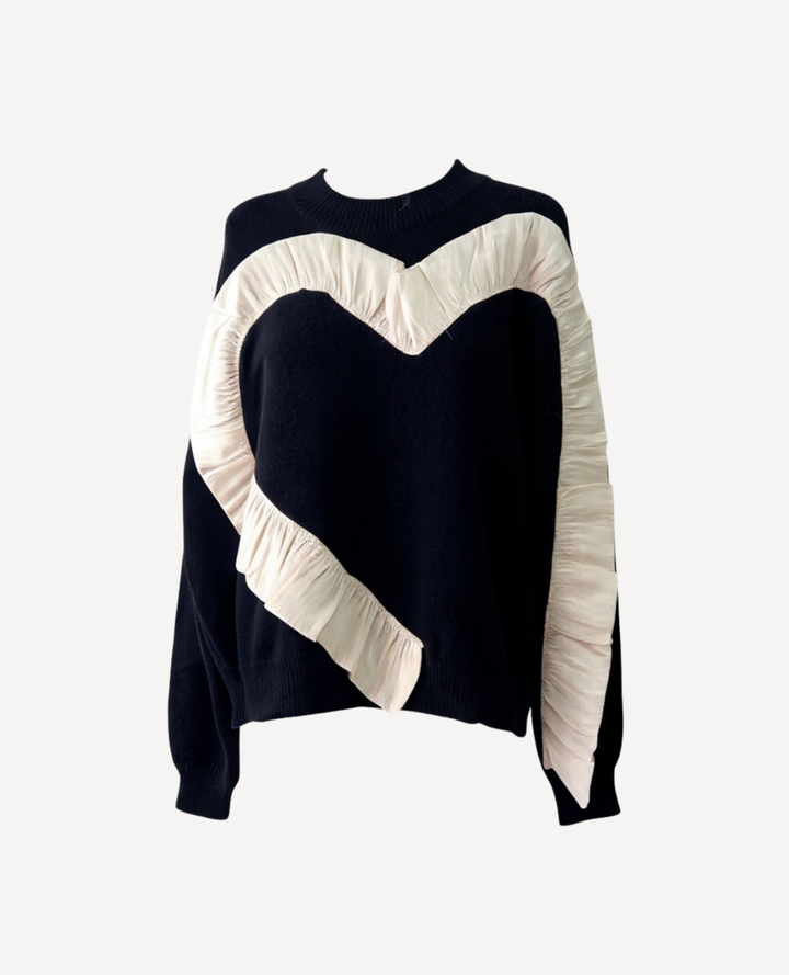 Saco corazón organza negro