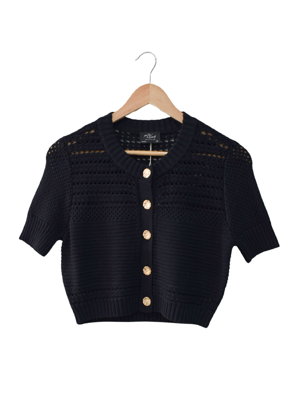 Blusa en Crochet negra