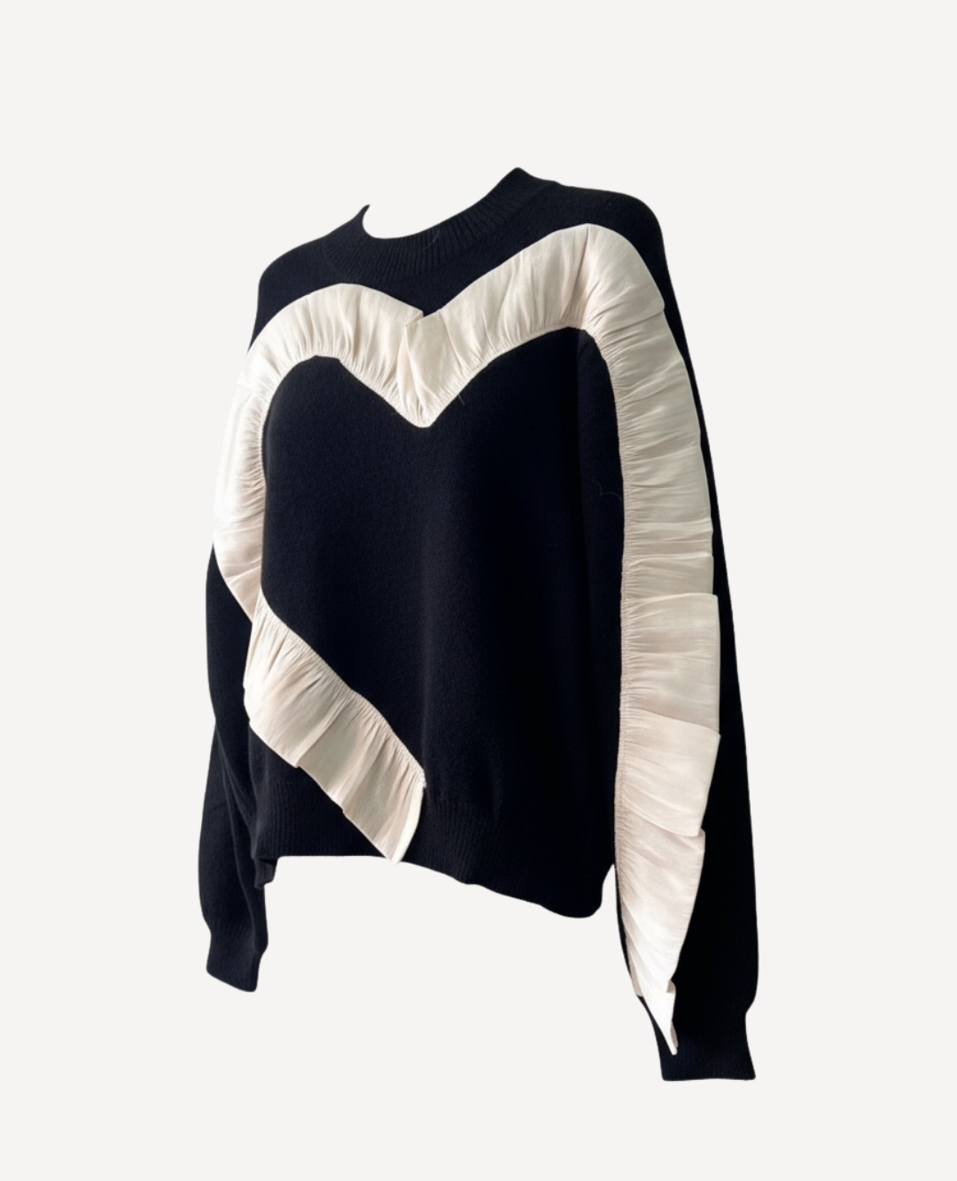 Saco corazón organza negro