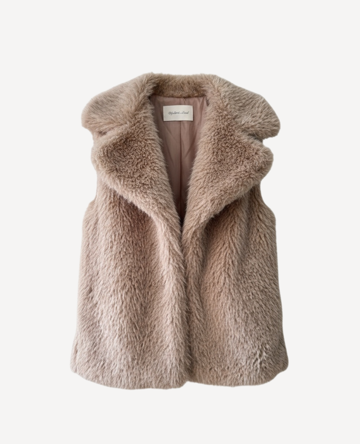 Chaleco peluche Seda conejo Taupe