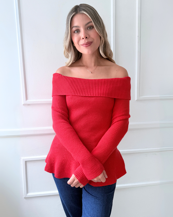 Saco Bandeja Peplum Rojo