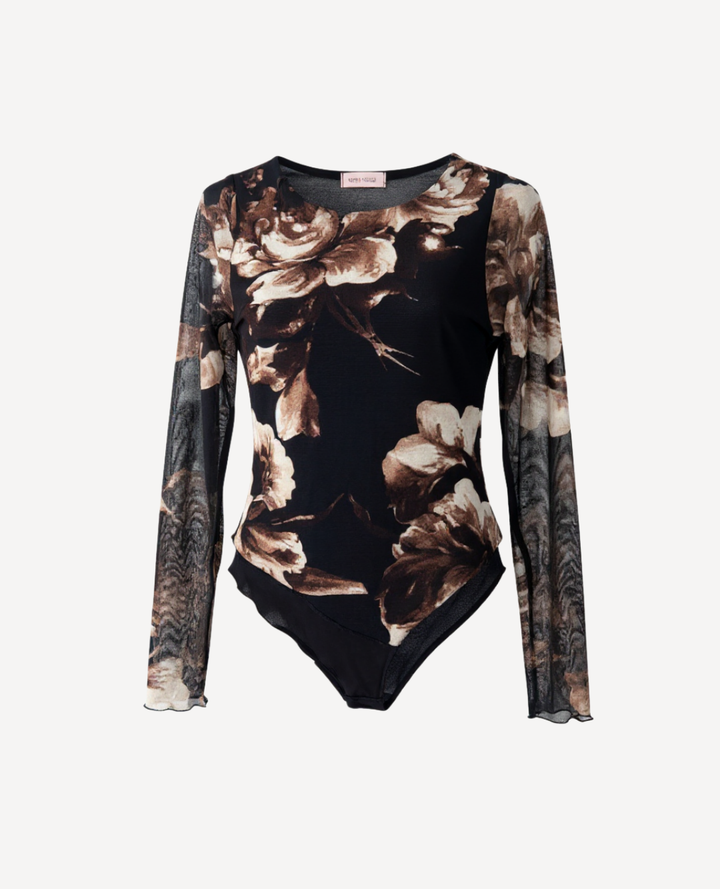 Blusa Mayatex Flores Negra