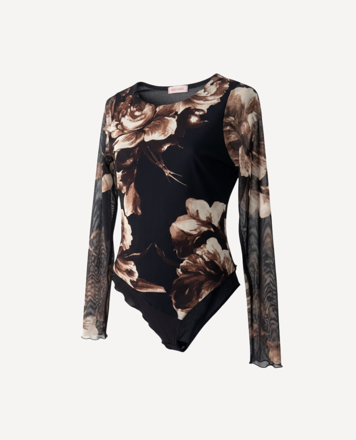 Blusa Mayatex Flores Negra