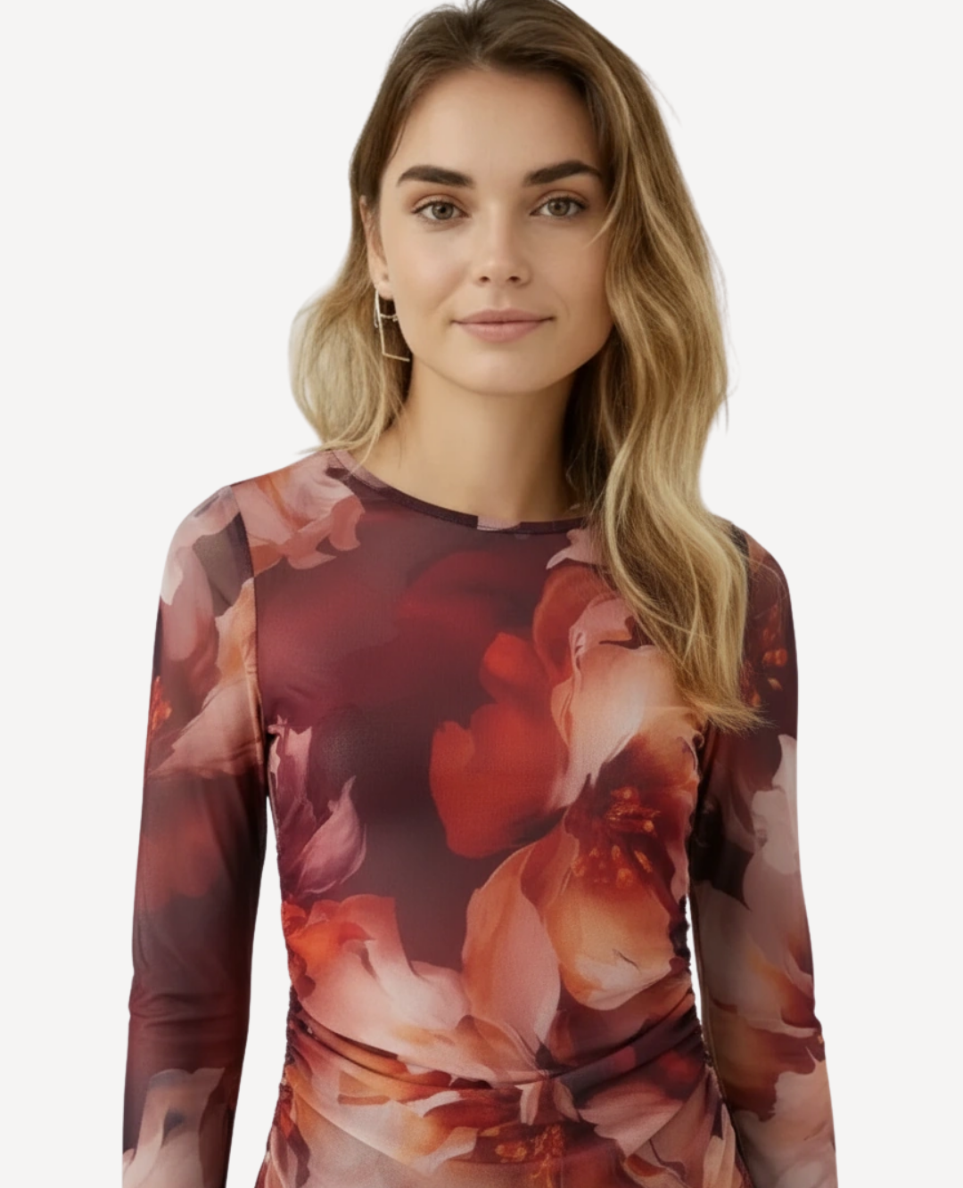 Blusa Mayatex Flores terracota