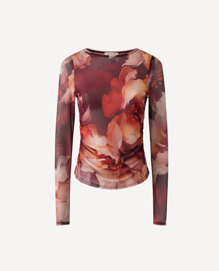 Blusa Mayatex Flores terracota
