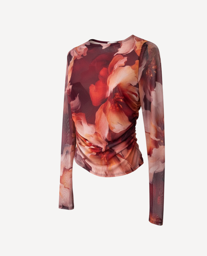 Blusa Mayatex Flores terracota