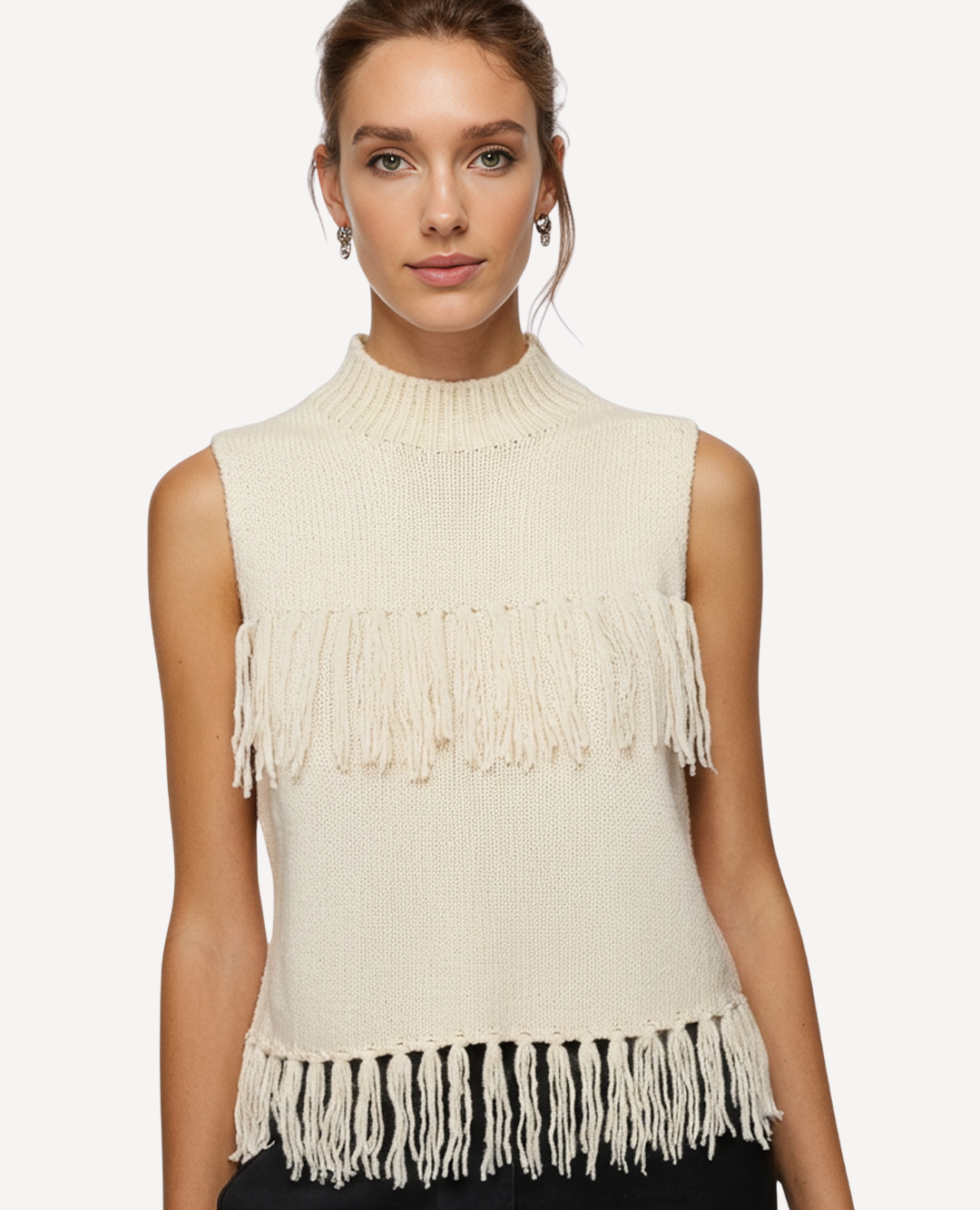 Chaleco Flecos Crema