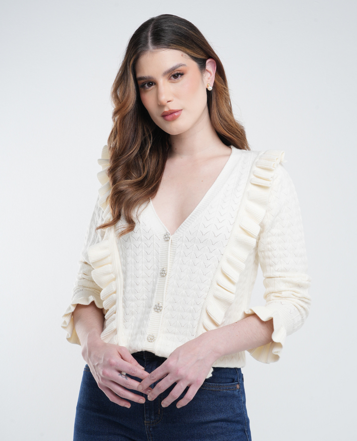 Cardigan boleros Marfil