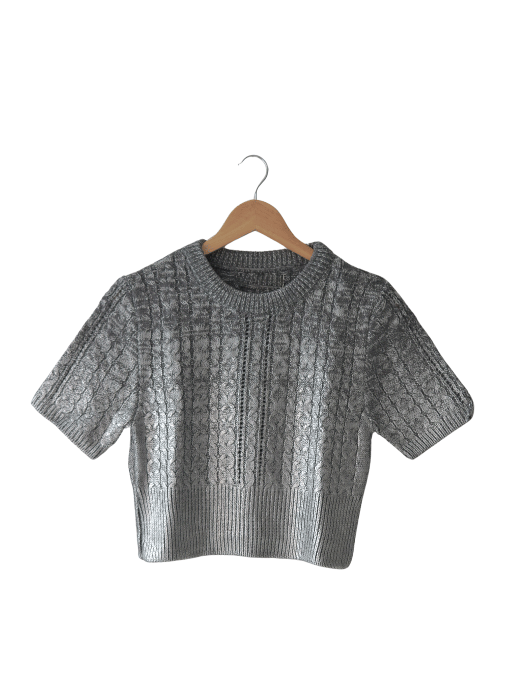 Top Trenzado Brillo Silver