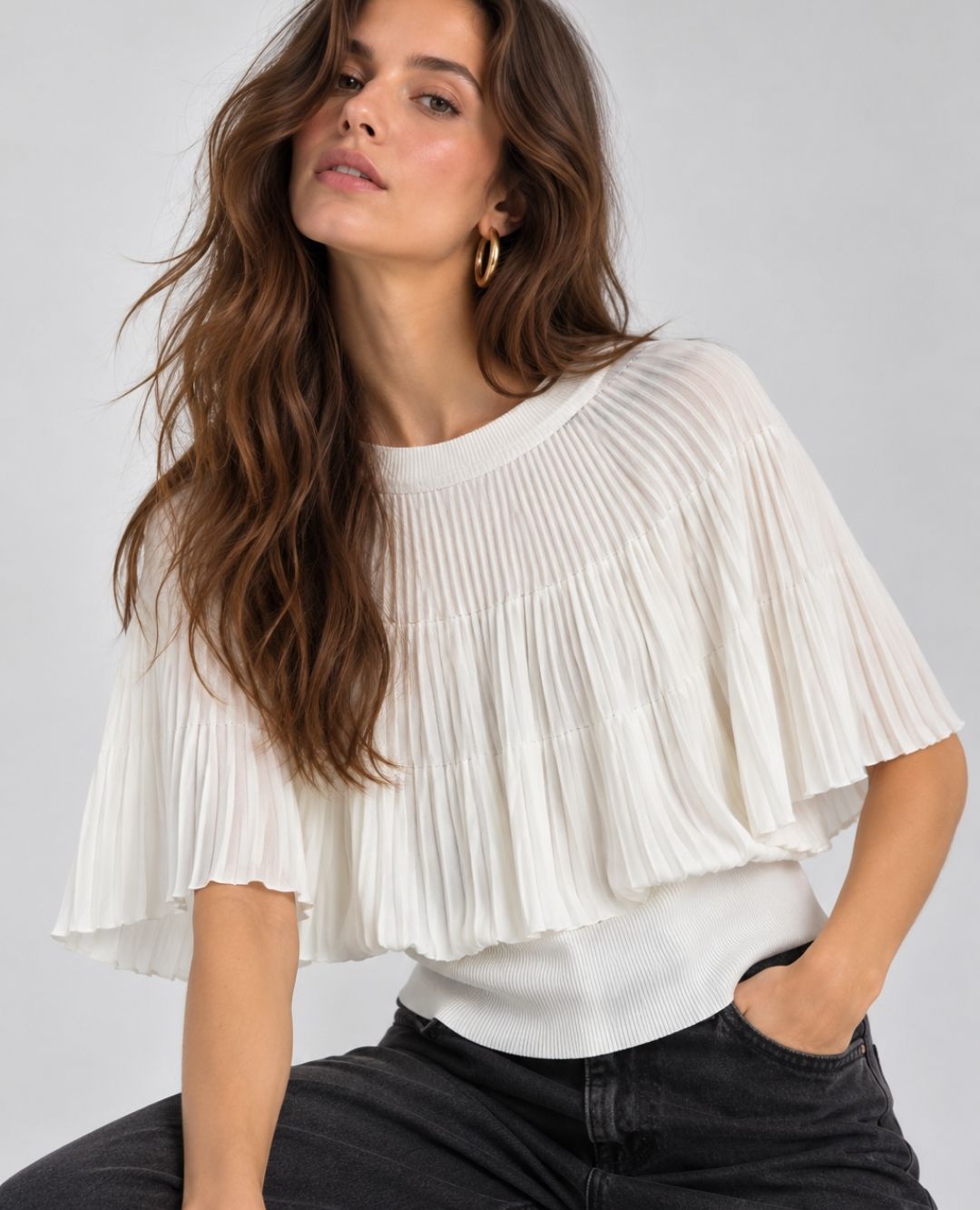 BLUSA TEJIDA FARAON BLANCA