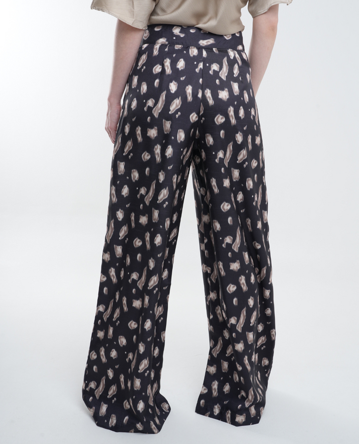 Pantalon palazo print negro