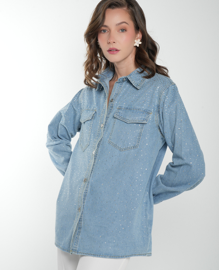 Camisa Denim Brilli Brilli Azul Claro