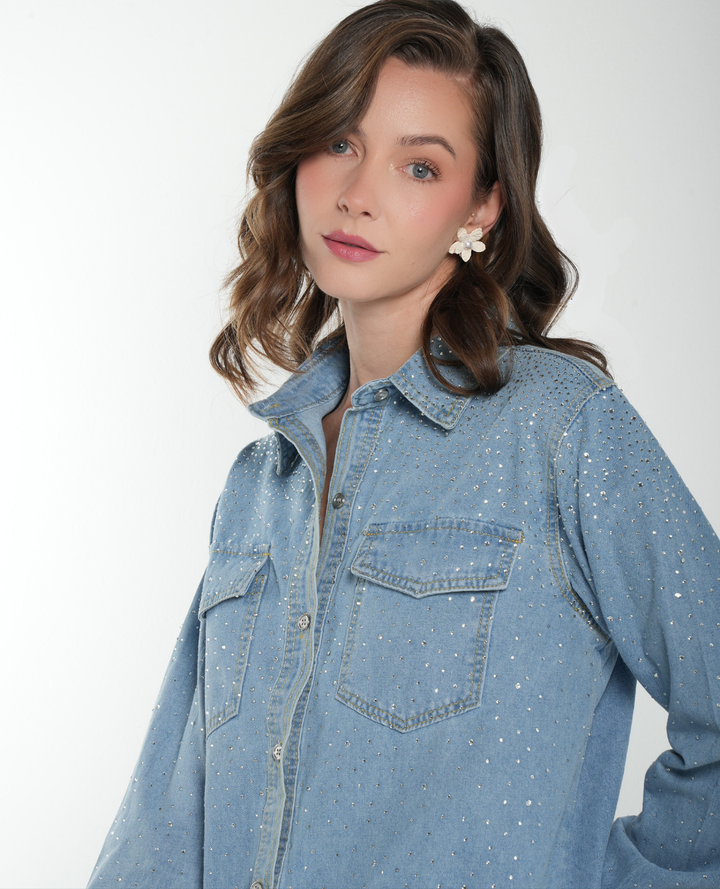 Camisa Denim Brilli Brilli Azul Claro