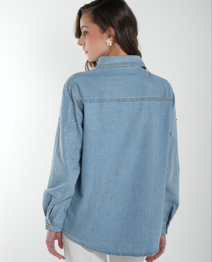 Camisa Denim Brilli Brilli Azul Claro