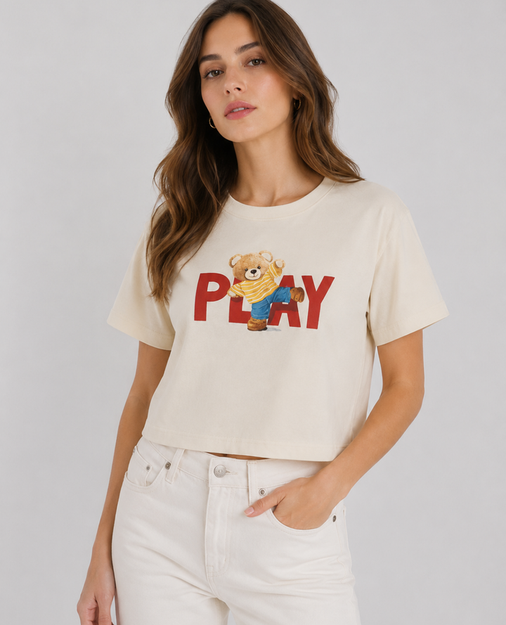 Camiseta Play Osito Amarillo pastel