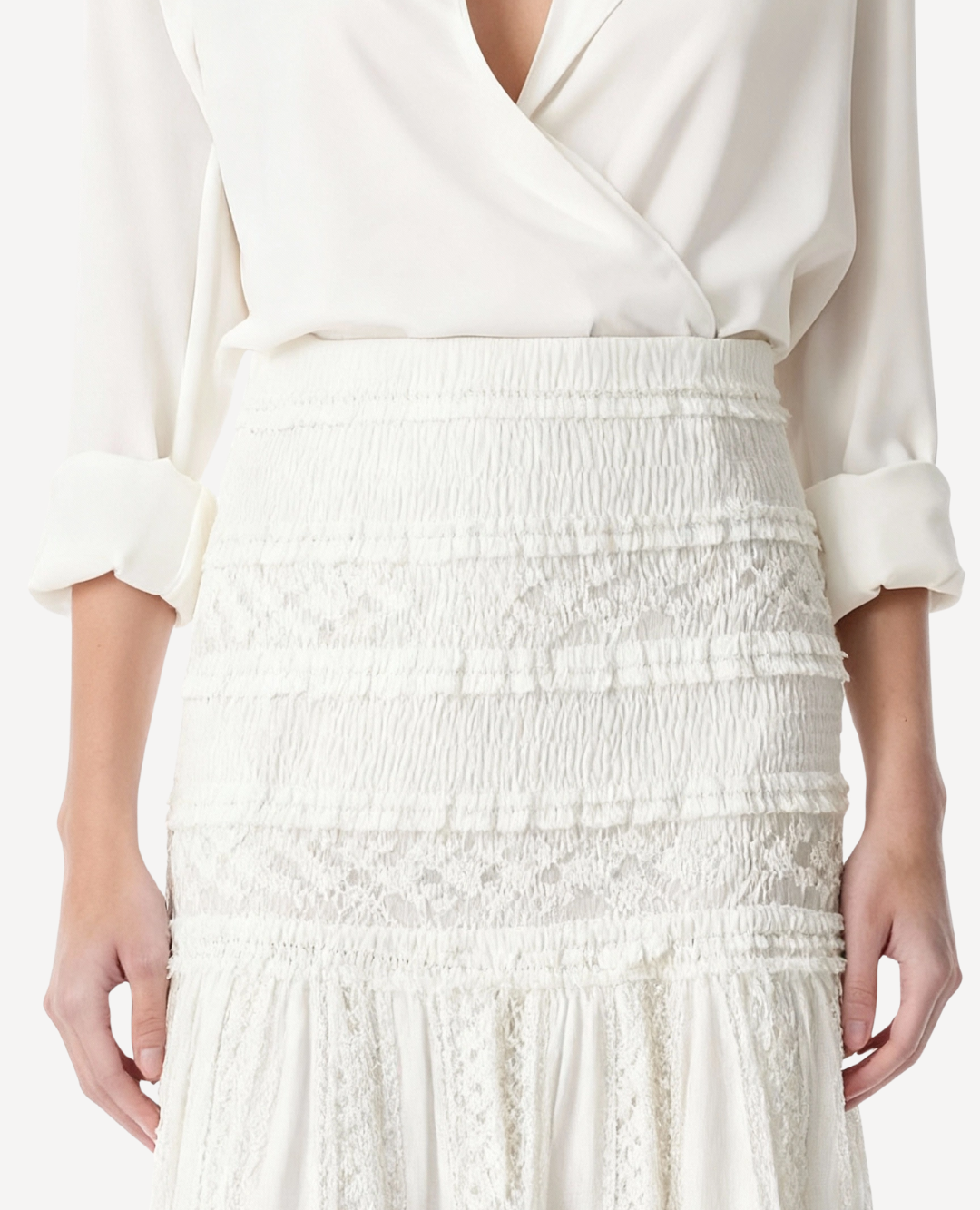 Falda en Blonda Hippie Blanca