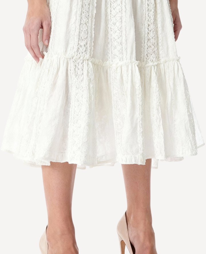 Falda en Blonda Hippie Blanca