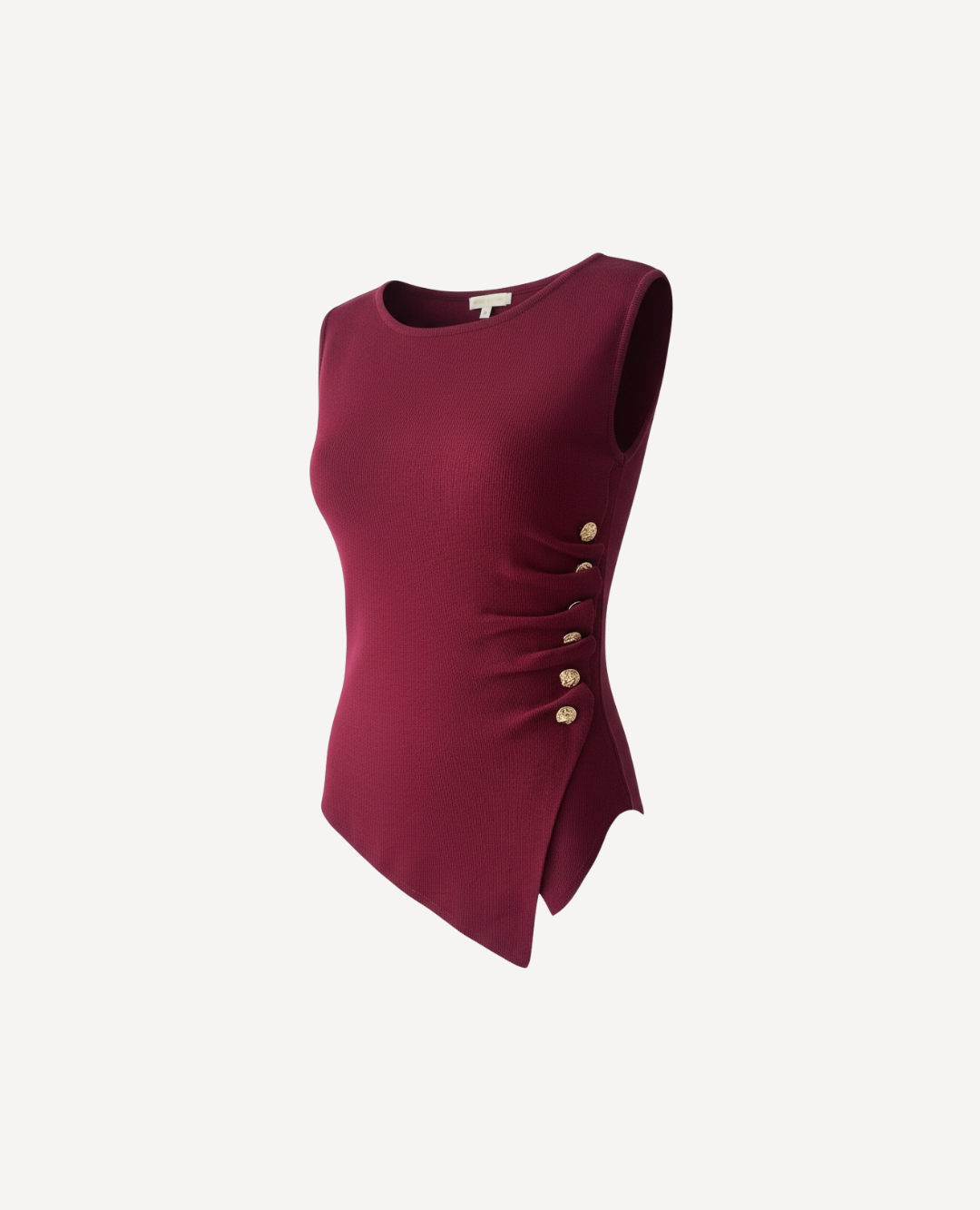 Básico sisa vinotinto botones dorados