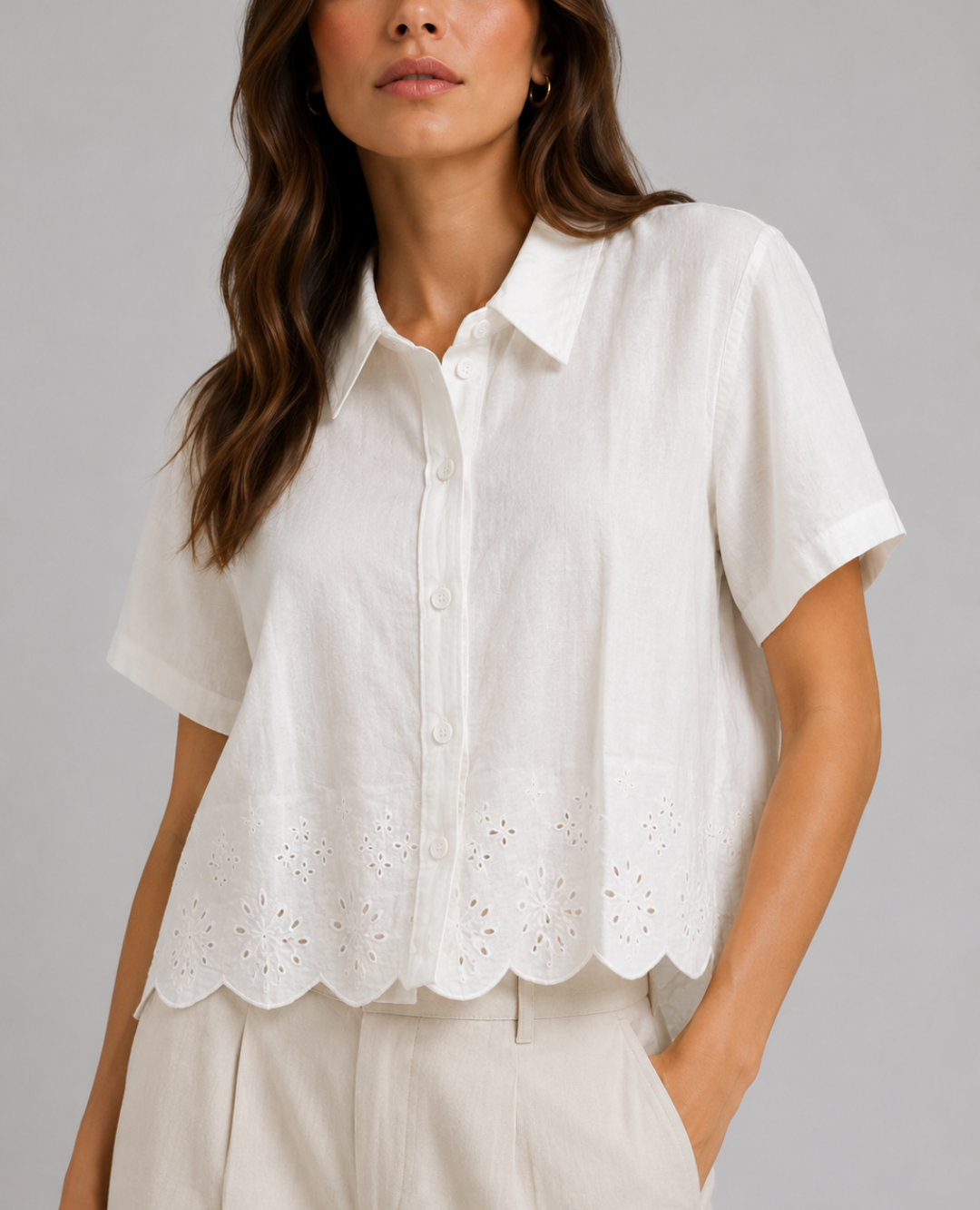 Blusa Manga Corta Ruedo Ojalillo