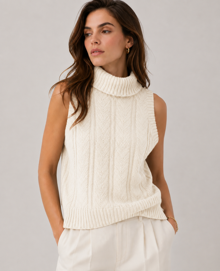 Top Tejido Halter Marfil