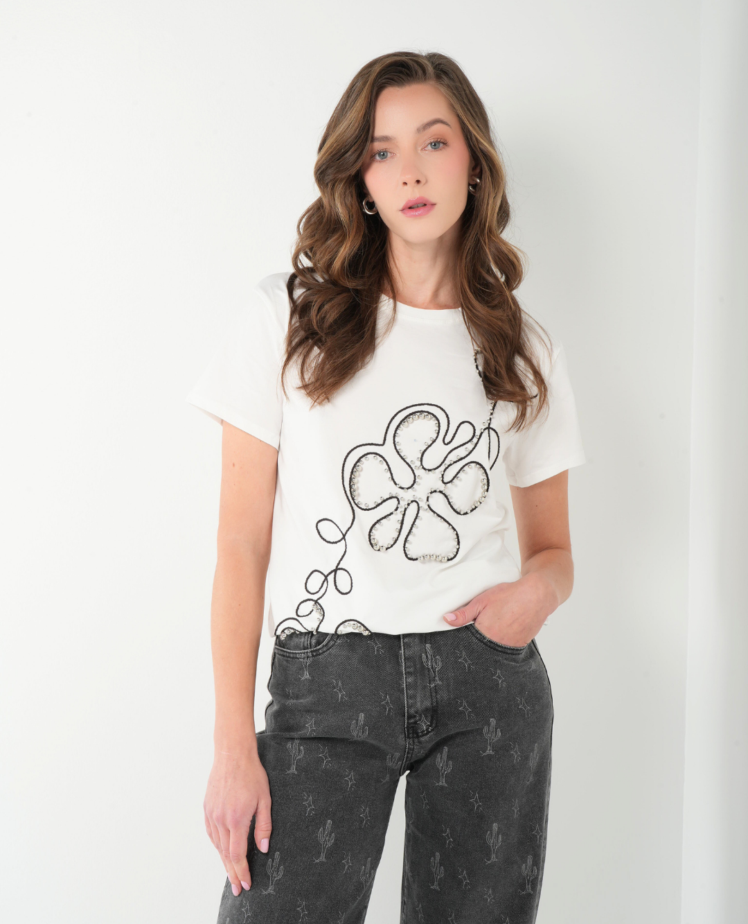 Camiseta Flores Balines