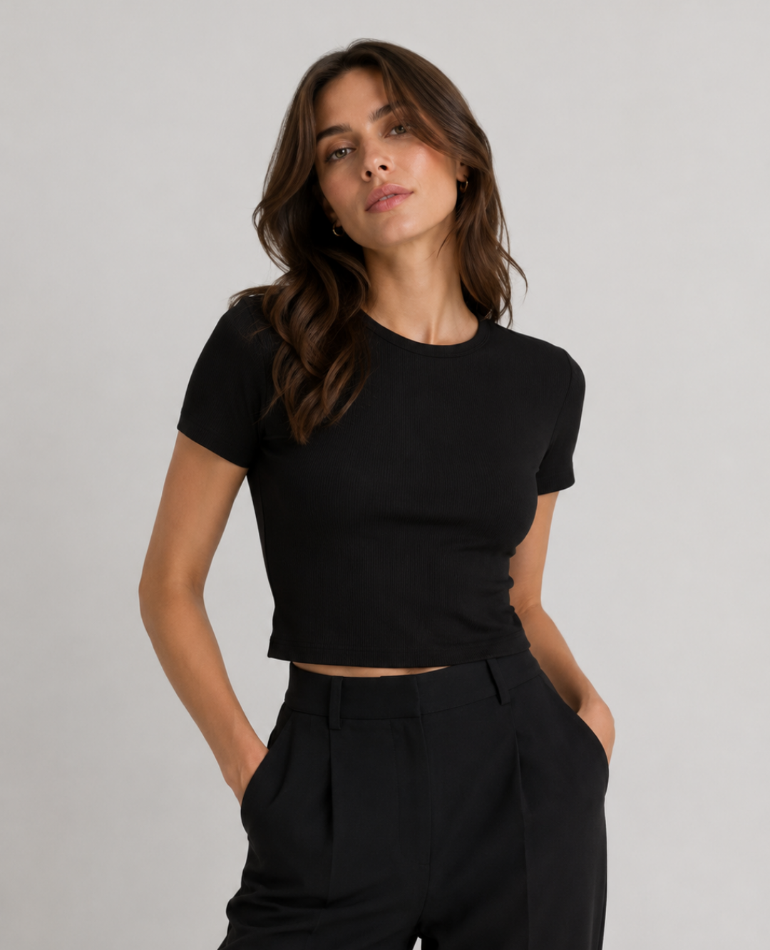 Blusa Ancha Lino Negra