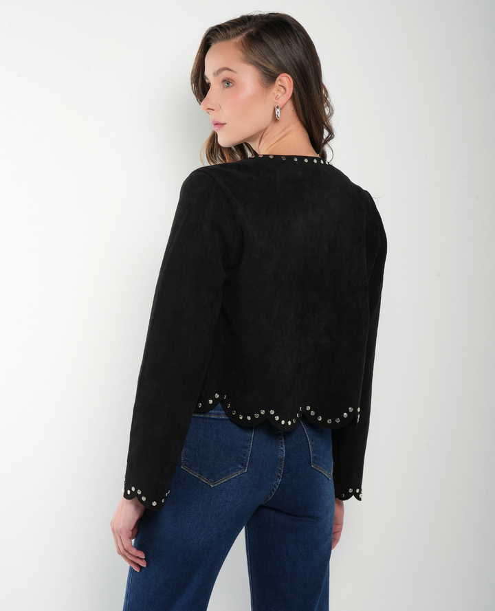 Chaqueta gamuza taches negra