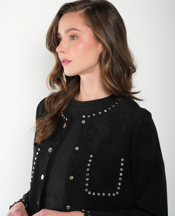 Chaqueta gamuza taches negra