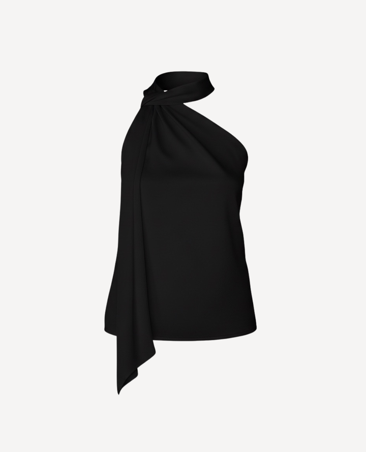 Top Lazo Cuello negro